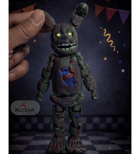Fnaf Five Nights at Freddy's Springtrap 2 Fnaf Eklemli Oyuncak William Afton Silüeti (Gri Yeşil)