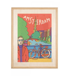 İkigai Amsterdam Ahşap Tablo