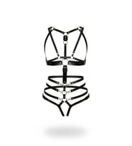 Mulvxbrf Brf02 Siyah Body Harness Tam Vücut Deri Metal Halka Detaylı - Brf1064 (Mulvix)