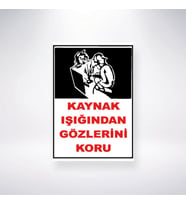 Kaynak Işığından Gözlerini Koru 21x28 Arkası Sticker