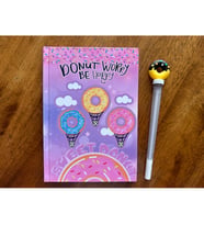 Donut Worry Be Happy! Temalı Defter Ve Jel Kalem Seti