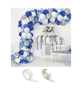 Mavi Beyaz Latex Balon Zincir Set 100 Adet