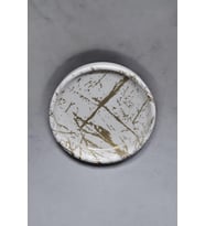 yanpa ticaret 6 adet altın mermer kırılmaya dayanıklı 1 sınıf melamin çay tabağı
