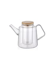 The Mia Bambu Kapaklı Süzgeçli Demlik 800 ml SSE0021 (Beyaz)