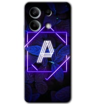 Xiaomi Redmi Note 13 Pro 5G Kılıf HD Desen Baskılı Kılıf - Dark Neon Yaprak A Harfi