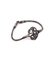 Gümüş Kazaziye Yarım Düğüm Bileklik : Oksitli - 19 cm : Oksitli - 17 cm