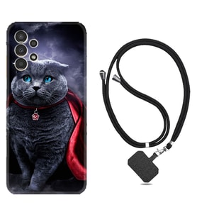 Samsung Galaxy M14 Kılıf Silikon Boyun Askılı İpli Desenli Silikon Super Cat 1666