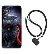 Samsung Galaxy M14 Kılıf Silikon Boyun Askılı İpli Desenli Silikon Super Cat 1666