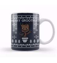 Guardians Of the Galaxy Merry Grootmas Christmas Knit Pattern Kupa Bardak Porselen