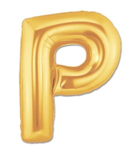 Parti Aksesuar P Harf Folyo Balon Altın Renk  40 inç (Renksiz)