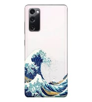 Samsung Galaxy S20 FE Uyumlu Kanagawa Dalga Tasarımlı Şeffaf Telefon Kılıfı