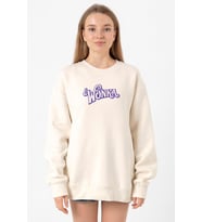 Willy Wonka Logo Ekru Kadın 2ip Sweatshirt