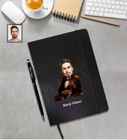 Kişiye Özel Babalar Günü Godfather Baba Karikatürlü Siyah Defter Kalem Hediye Seti Model-5