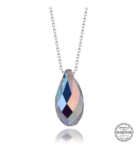 Swarovski Crystal Taşlı Damla Gümüş Kadın Kolye
