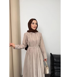 Quenn Model Coupra Model Kumaş Kemer Detaylı Elbise