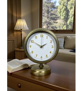 River World Masa Saati Eskitme Metal 25 cm x 20 cm Luxury Vintage Eskitme