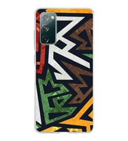Samsung Galaxy S20 FE Kapak  Soyut Grafiti Tasarımlı Şeffaf Silikon Kılıf