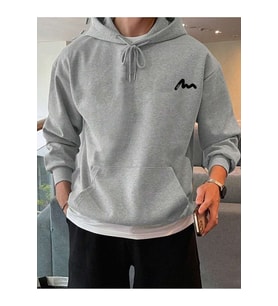 Unisex Enjoy Cep Baskılı Oversize Sweatshirt (Gri)