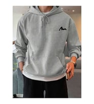 Unisex Enjoy Cep Baskılı Oversize Sweatshirt (Gri)