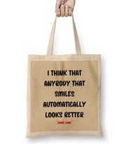 Smile Emoji Quotes Funny Happy face Love Gift Bez Çanta Uzun Saplı