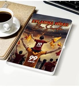 BK Gift Kişiye Özel İsimli Baba-Oğul Sarı Kırmızı Evladıma Miras Bu Sevda Beyaz Defter-2, Doğum Günü Hediyesi, Taraftar Hediyesi