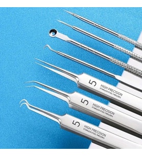 Ultra-ince No. 5 Sivilce Siyah nokta Cımbız Takımı 0.1mm Profesyonel Cımbız Alman Çelik