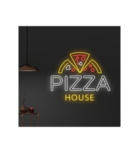 PIZZA HOUSE Yazılı ve Şekilli Neon Tabela
