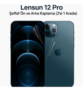 iPhone 12 Pro Lensun Nano Şeffaf Ön + Arka Kaplama Film (2'li Set)