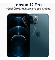 iPhone 12 Pro Lensun Nano Şeffaf Ön + Arka Kaplama Film (2'li Set)
