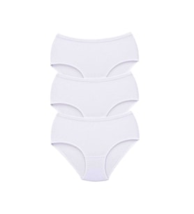 Mulvxbrf Brf02 3 Adet Kadın Yüksek Bel Bato Kalın Lastik Külot Beyaz (Mulvix)