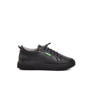 United Colors Of Benetton Siyah-Siyah Suni Deri Kadın Sneaker BN-30366 Z