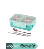 Bento 700ml Tek Katlı 2 Bölmeli Çelik Sefer Tası Yemek Kutusu