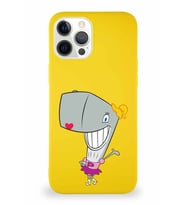 Apple iPhone 12 Pro Max Soft Premier Kapak Pearl Yengeç Tasarımlı Silikon Kılıf - Sarı (Şeffaf)