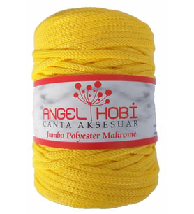 Angel Çanta Aksesuar Sarı Renk 5 Mm Jumbo Polyester Makrome No:4
