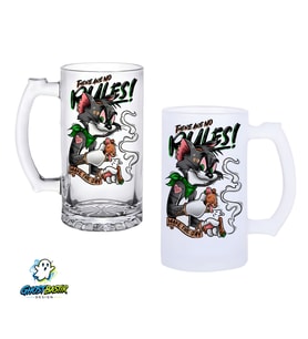 Tom ve Jerry Kulplu Bira Bardağı Buzlu veya Şeffaf Seçenekli 0361