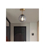 Şık Gold Eskitme Füme Camlı Mini Tavan Avize, Modern ve Şık Tasarım