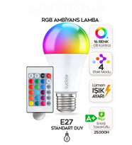 Şerit LED Rgb Led Lamba ampül Kumandalı Ambiyans Aydınlatma Tasarruflu Renk Değiştiren Led Işık