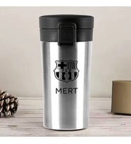 Kişiye Özel Paslanmaz Çelik 380 ml Vakumlu Takım Logosu Baskılı Termos - Isı Yalıtımlı, Sızdırmaz Kapak (Metal)