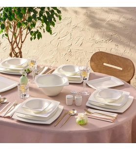 Karaca Fine Pearl Dara 58 Parça 12 Kişilik Yemek Takımı Platin