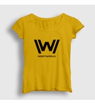Presmono Kadın Sarı Logo V2 Westworld T-Shirt 223921tt (Sarı)