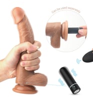 Croods Kumandalı 20 Cm 9 Fonksiyonlu Titreşimli Yumuşak Realistik Penis