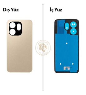 Infinix Smart 9 Gold Uyumlu Arka Kapak Arka Cam Batarya Pil Kapağı Lazer Kesim Back Cover