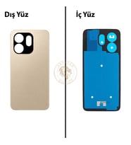 Infinix Smart 9 Gold Uyumlu Arka Kapak Arka Cam Batarya Pil Kapağı Lazer Kesim Back Cover