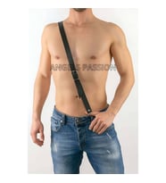 Çapraz Erkek Deri Pantolon Harness - Çapraz Bağlanan Deri Erkek Harness (Siyah)