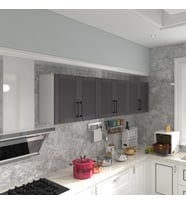 Kenzlife hazır mutfak dolabı elma90 gri mod2 90*240*32 mebran kapak suntalam gövde