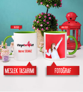 Fizyoterapist Kupa Bardak Yeşil Fotoğraflı