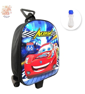 Çekçekli Action Cars Anaokulu Çantası + Suluk- Cars Çanta - Erkek Çanta (Karışık)