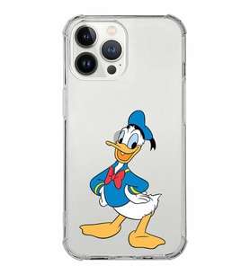 Apple iPhone 13 Pro Uyumlu Köşe Korumalı Antişok  Kapak Donald Duck Tasarımlı Şeffaf  Kılıf