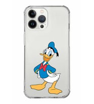Apple iPhone 13 Pro Uyumlu Köşe Korumalı Antişok  Kapak Donald Duck Tasarımlı Şeffaf  Kılıf