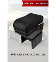 citroen c elysee 2015 kol dayama Yastıklı Lüks geniş model Siyah Deri